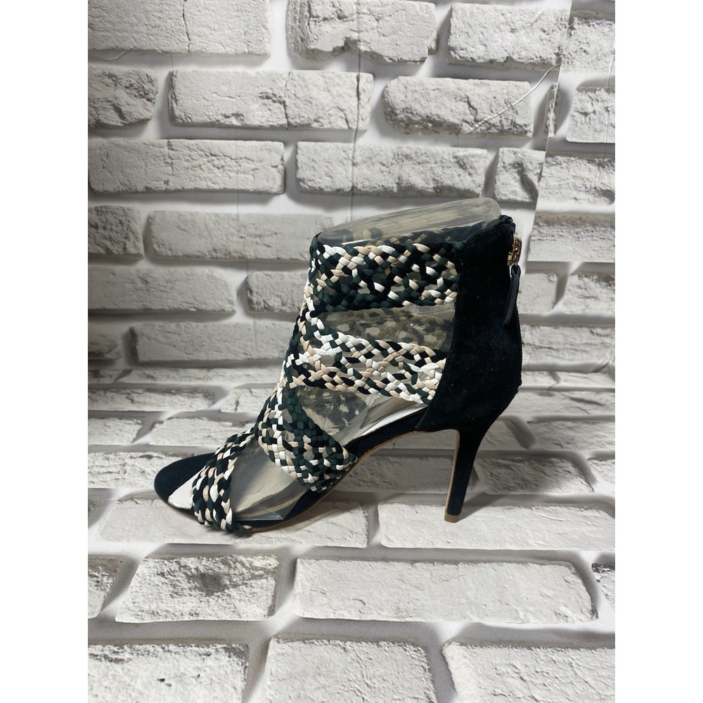 SANDRO‎ Agate Suede Heeled Sandals In Vert Women's Size 8 - Picture 5 of 9
